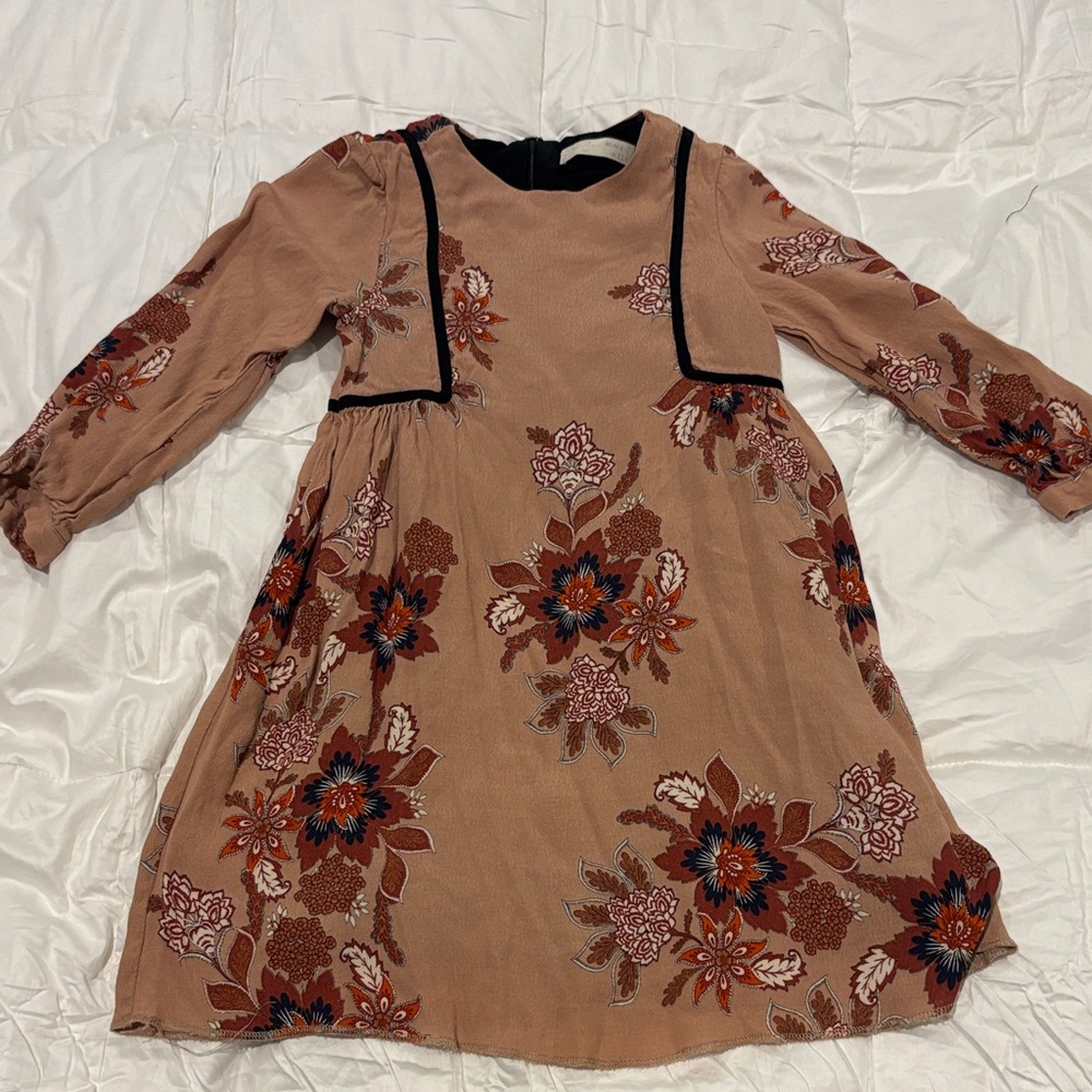 Floral Long Sleeve Kids Dress
